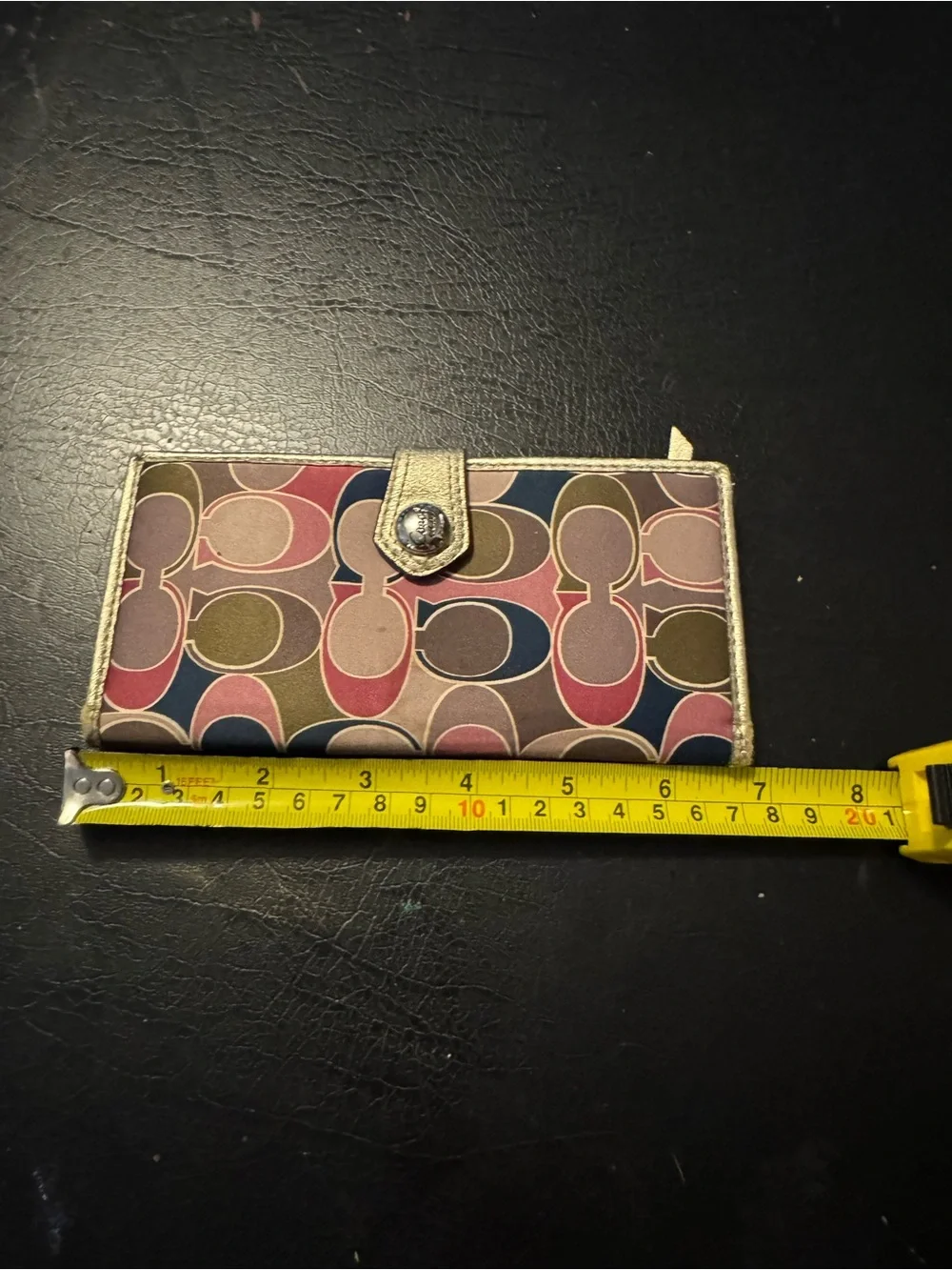 Coach Multicolor Signature Continental Wallet in Pink, Navy & Olive